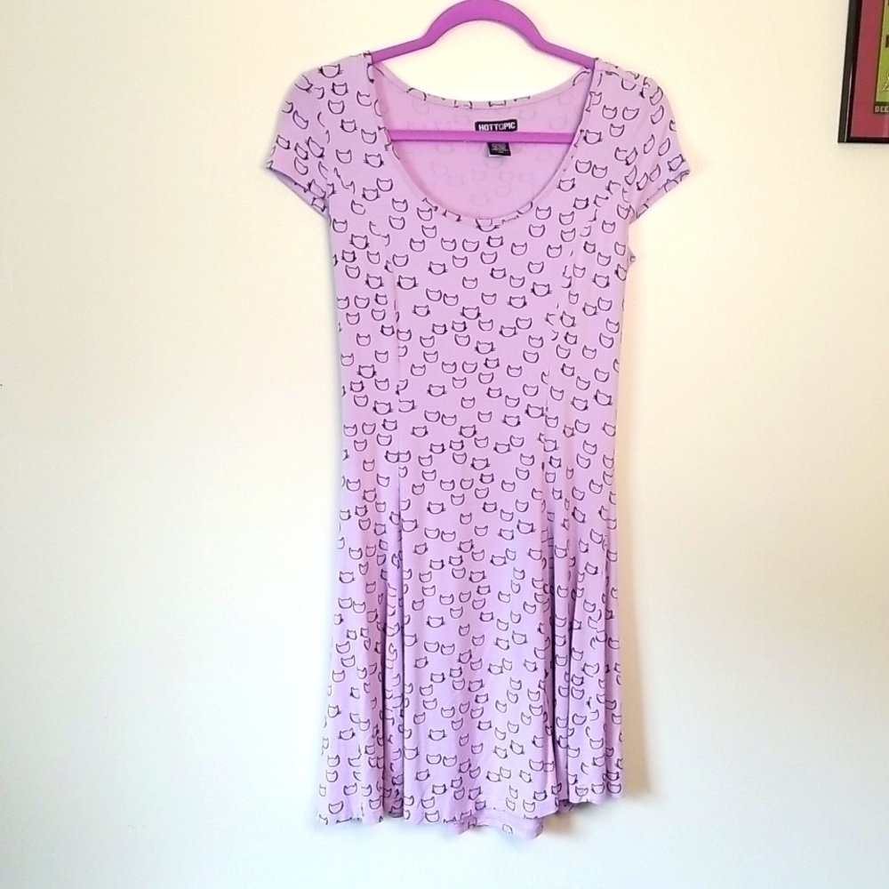Hot Topic Black Cat Dress Purple Small Medium 🎯